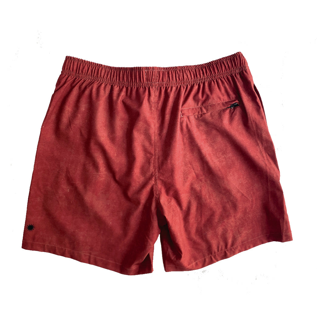 Crouch Recycled Regular Swim Trunk Red Vintage Print